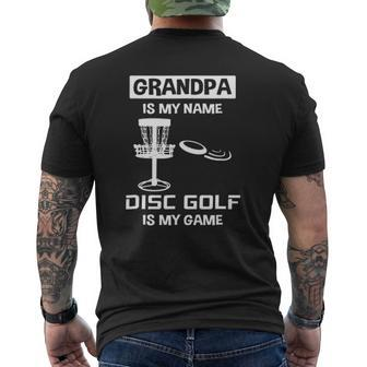 Mens Grandpa Disc Golf Mens Back Print T-shirt | Mazezy