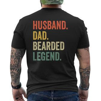 Mens Husband Dad Beard Legend Vintage Bearded Mens Back Print T-shirt | Mazezy