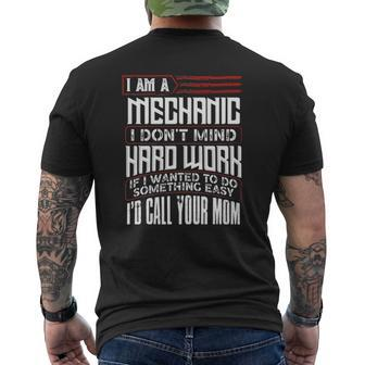 Mens Mechanic Vintage Father's Day For Dad Mens Back Print T-shirt | Mazezy