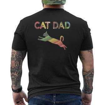 Mens Rainbow Cat Dad Tank Top Mens Back Print T-shirt | Mazezy