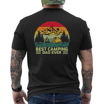 Mens Vintage Best Camping Dad Ever Father's Day Mens Back Print T-shirt | Mazezy
