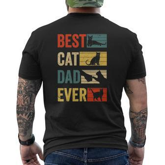 Mens Vintage Cat Daddy Tee Father's Day Best Cat Dad Ever Mens Back Print T-shirt | Mazezy