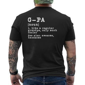 Mens G-Pa Definition Grandpa Grandfather Novelty Mens Back Print T-shirt | Mazezy CA