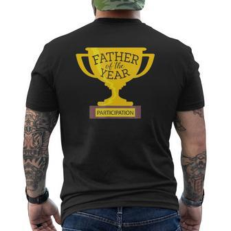 Mens Gag Participation Trophy Dad Fathers Day Mens Back Print T-shirt | Mazezy