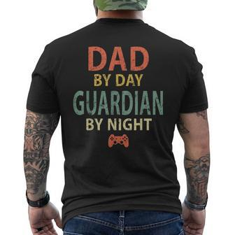Mens Gamer Dad Shirt Dad By Day Guardian By Night Gaming Mens Back Print T-shirt | Mazezy CA