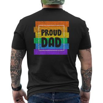 Mens Gay Pride Proud Dad Father Partner Lgbtq Mens Back Print T-shirt | Mazezy