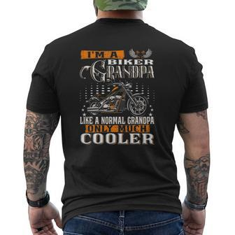 Mens Gentlemen I'm A Biker Grandpa Saying Motorcycle Mens Back Print T-shirt | Mazezy