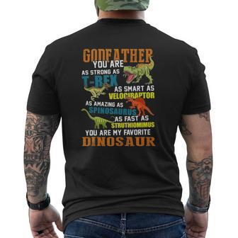 Mens Godfathersaurusrex Dinosaur Godfather Saurus Family Mens Back Print T-shirt | Mazezy