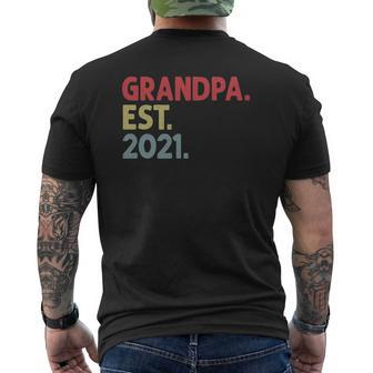 Mens Grandpa Est 2021 For Grandfather To Be Established 2021 Ver2 Mens Back Print T-shirt | Mazezy