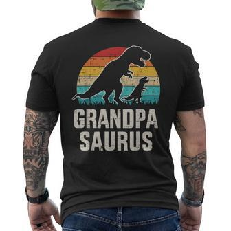 Mens Grandpasaurus Vintage Dinosaur For Grandpa From Grandkid Mens Back Print T-shirt | Mazezy CA