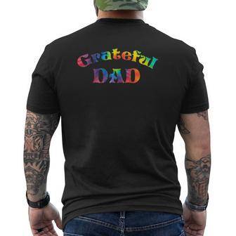 Mens Grateful Dad Fathers Day Tie Dye Letters For Dads Mens Back Print T-shirt | Mazezy CA