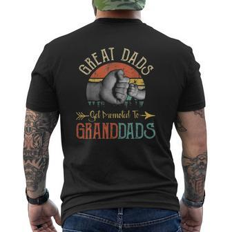 Mens Great Dads Get Promoted To Granddads Fathers Day Mens Back Print T-shirt | Mazezy
