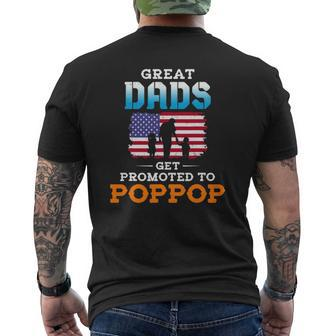 Mens Great Dads Get Promoted To Poppop Grandpa Mens Back Print T-shirt | Mazezy DE