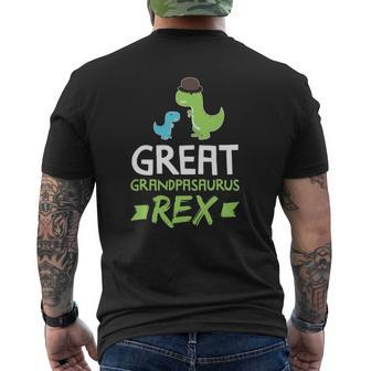 Mens Great Grandpasaurus Rex Grandpa Saurus Dino Mens Back Print T-shirt | Mazezy UK