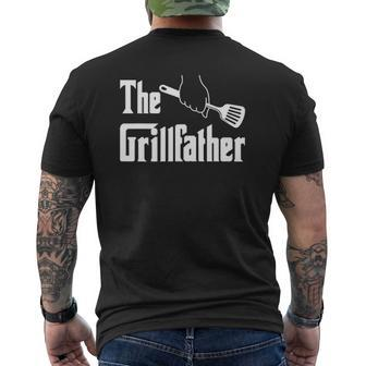 Mens The Grillfather Grill Grilling Bbq Papa Grandpa Mens Back Print T-shirt | Mazezy