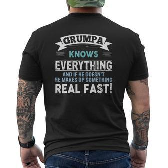 Mens Grumpa Grumpa Knows Everything Grandpa Mens Back Print T-shirt | Mazezy