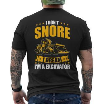 Mens Heavy Equipment Operator I Dream Im A Excavator Mens Back Print T-shirt - Thegiftio UK