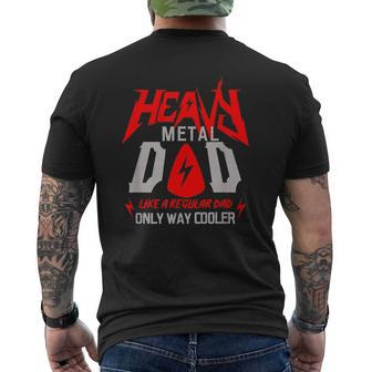 Mens Heavy Metal Dad Father Day Ideas Mens Back Print T-shirt | Mazezy