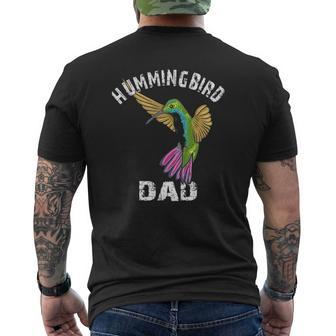 Mens Hummingbird Dad Lover Illustration Hummingbird Art For Men Mens Back Print T-shirt | Mazezy