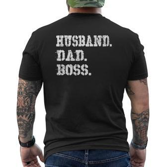 Mens Husband Dad Boss Father's Day Tee Mens Back Print T-shirt | Mazezy