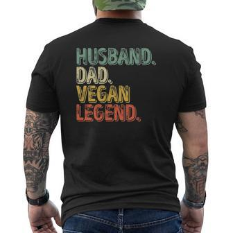 Mens Husband Dad Vegan Legend Father's Day Mens Back Print T-shirt | Mazezy