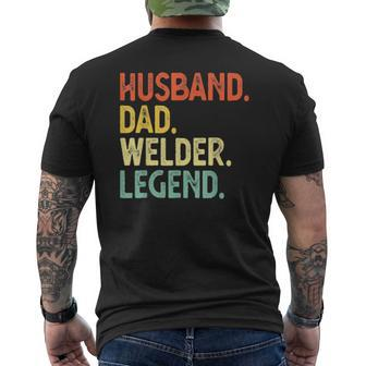 Mens Husband Dad Welder Legend Welding King Mens Back Print T-shirt | Mazezy