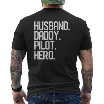 Mens Husband Daddy Pilot Hero Dad Papa Christmas Mens Back Print T-shirt | Mazezy