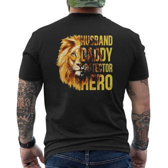 Mens Husband Daddy Protector Hero Father's Day Flag Usa Mens Back Print T-shirt | Mazezy UK