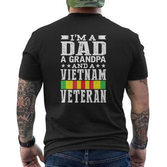 Mens I'm A Dad Grandpa And Vietnam Veteran Father's Day Mens Back Print T-shirt | Mazezy