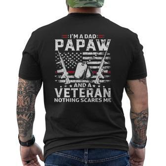 Mens I'm A Dad Papaw Veteran Father's Day Mens Back Print T-shirt | Mazezy