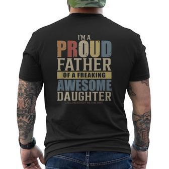 Mens I'm A Proud Father Of A Freaking Awesome Daughter Mens Back Print T-shirt | Mazezy