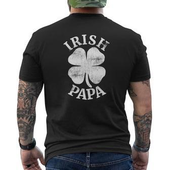 Mens Irish Papa St Patricks Day Shamrock Grandpa Men Mens Back Print T-shirt - Thegiftio UK