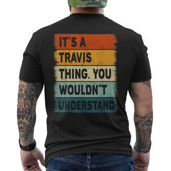 Mens It's A Travis Thing Travis Name Personalized Mens Back Print T-shirt - Seseable