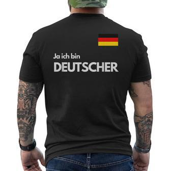 Men's With Ja Ich Bin Deutscher German Black S T-Shirt mit Rückendruck - Seseable