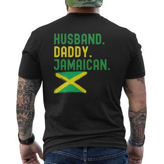 Mens Jamaican Dad Father's Day Husband Daddy Jamaica Flag Mens Back Print T-shirt | Mazezy