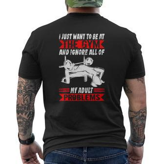 Mens I Just Want To Be At The Gym Muscle Bodybuilding Mens Back Print T-shirt | Mazezy DE
