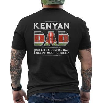 Mens Kenyan Dad Is Much Cooler Father's Day Flag Mens Back Print T-shirt | Mazezy