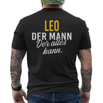 Men's Leo Der Mann Der Alles Kann Vorname Black T-Shirt mit Rückendruck - Seseable