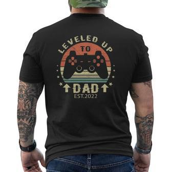 Mens Leveled Up To Dad 2022 For Video Gamer Mens Back Print T-shirt | Mazezy