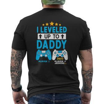 Mens I Leveled Up To Daddy 2022 Gamer Soon To Be Dad 2022 Ver2 Mens Back Print T-shirt | Mazezy