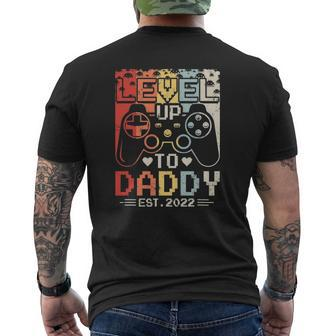 Mens Leveled Up To Daddy Est 2022 Soon To Be Dad 2022 Ver2 Mens Back Print T-shirt | Mazezy UK