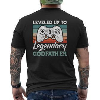 Mens Leveled Up To Legendary Godfather Uncle Godfather Mens Back Print T-shirt | Mazezy CA