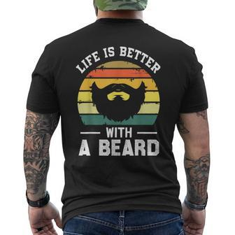 Men's Life Is Better With A Beard For Dad Man Men's T-shirt Back Print - Monsterry UK