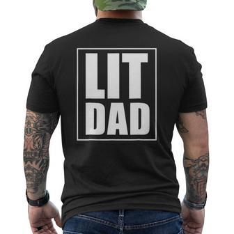 Mens Lit Dad Mens Back Print T-shirt | Mazezy