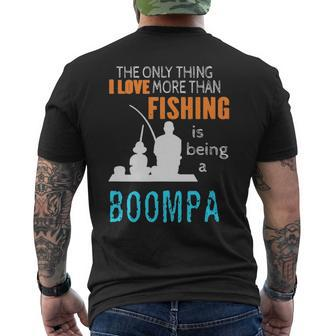 Mens More Than Love Fishing Boompa Special Grandpa Mens Back Print T-shirt | Mazezy