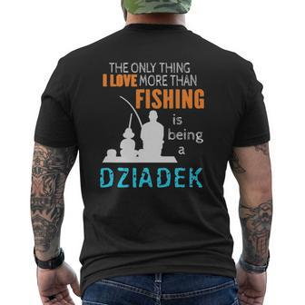 Mens More Than Love Fishing Dziadek Poland Polish Grandpa Mens Back Print T-shirt - Thegiftio