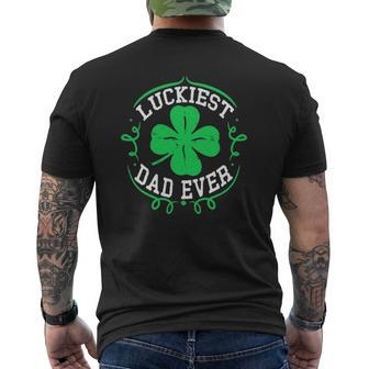Mens Luckiest Dad Ever St Patrick's Day Daddy Men Mens Back Print T-shirt | Mazezy UK