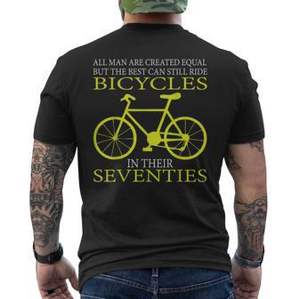 Mens All Men Created Equal Can Still Ride Bicycles In Seventies Mens Back Print T-shirt - Thegiftio UK
