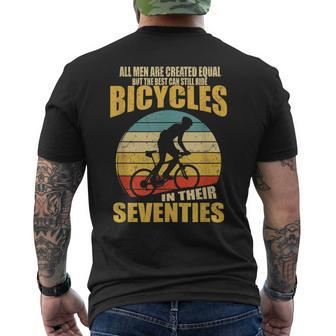 Mens All Men Created Equal Can Still Ride Bicycles In Seventies V2 Mens Back Print T-shirt - Thegiftio UK
