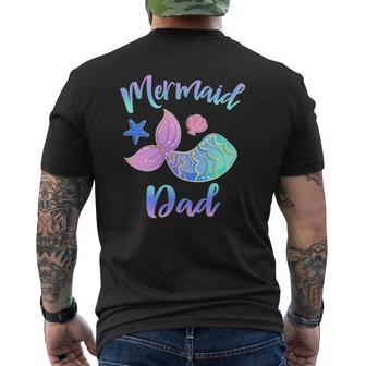 Mens Mermaid Dad Squad For Dad Fathers Mens Back Print T-shirt | Mazezy